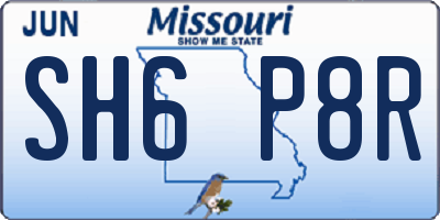 MO license plate SH6P8R