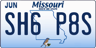MO license plate SH6P8S
