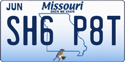 MO license plate SH6P8T