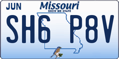 MO license plate SH6P8V