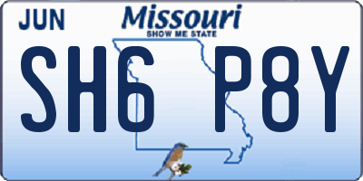 MO license plate SH6P8Y