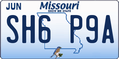 MO license plate SH6P9A