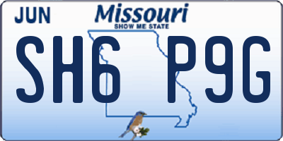 MO license plate SH6P9G