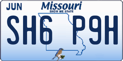 MO license plate SH6P9H