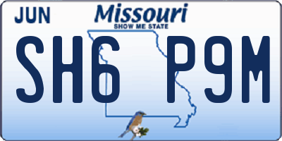 MO license plate SH6P9M