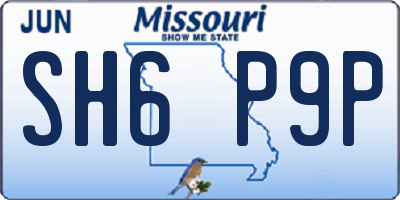 MO license plate SH6P9P
