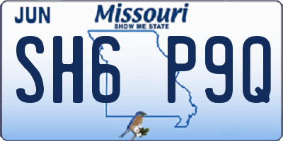 MO license plate SH6P9Q