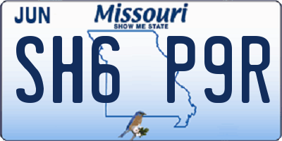 MO license plate SH6P9R