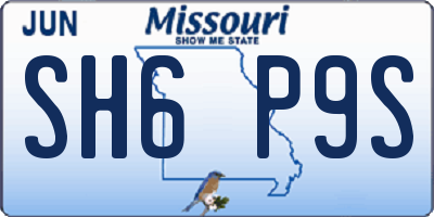 MO license plate SH6P9S