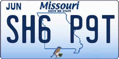 MO license plate SH6P9T
