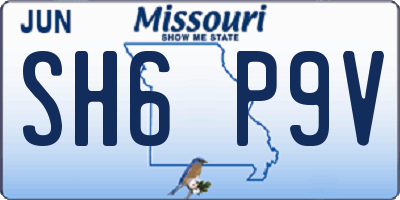 MO license plate SH6P9V