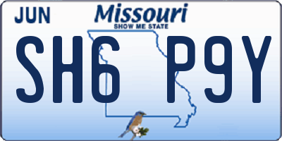 MO license plate SH6P9Y