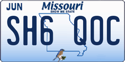 MO license plate SH6Q0C
