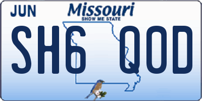 MO license plate SH6Q0D