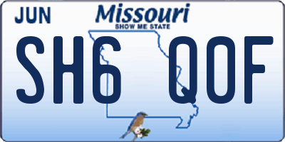 MO license plate SH6Q0F