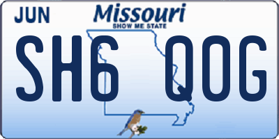 MO license plate SH6Q0G