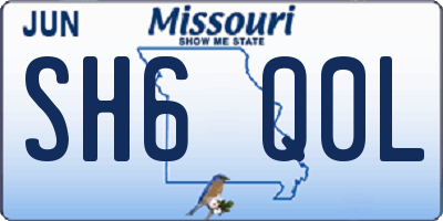 MO license plate SH6Q0L