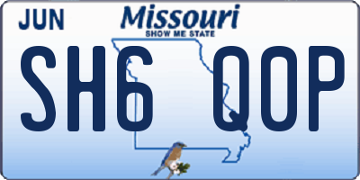 MO license plate SH6Q0P