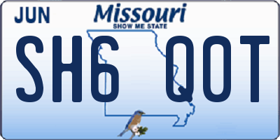 MO license plate SH6Q0T