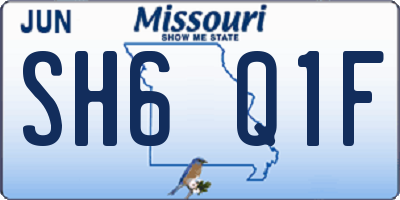 MO license plate SH6Q1F