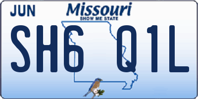 MO license plate SH6Q1L