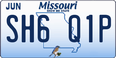 MO license plate SH6Q1P