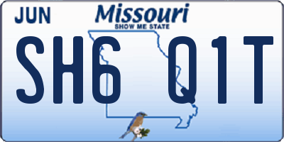 MO license plate SH6Q1T