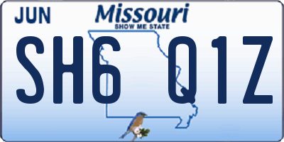 MO license plate SH6Q1Z