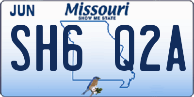 MO license plate SH6Q2A