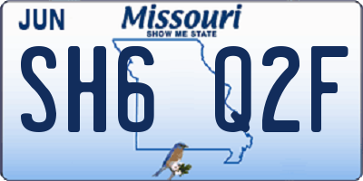MO license plate SH6Q2F