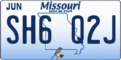 MO license plate SH6Q2J
