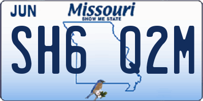 MO license plate SH6Q2M