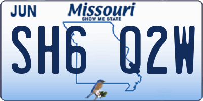 MO license plate SH6Q2W