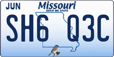MO license plate SH6Q3C