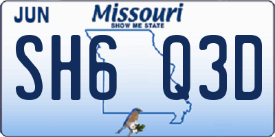 MO license plate SH6Q3D