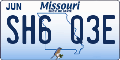 MO license plate SH6Q3E