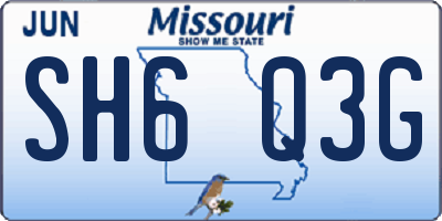 MO license plate SH6Q3G