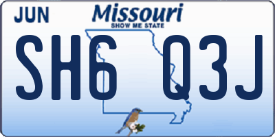 MO license plate SH6Q3J