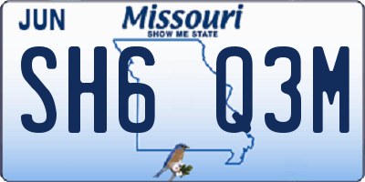 MO license plate SH6Q3M