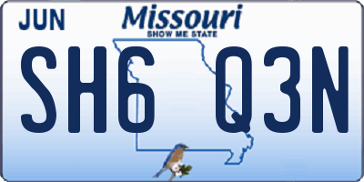 MO license plate SH6Q3N