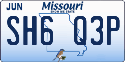 MO license plate SH6Q3P