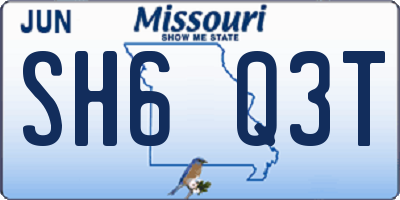MO license plate SH6Q3T