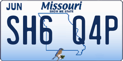 MO license plate SH6Q4P