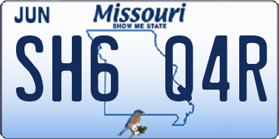 MO license plate SH6Q4R
