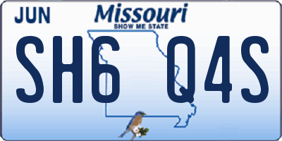 MO license plate SH6Q4S