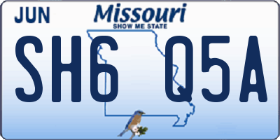 MO license plate SH6Q5A