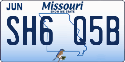 MO license plate SH6Q5B