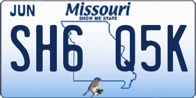 MO license plate SH6Q5K
