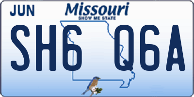 MO license plate SH6Q6A