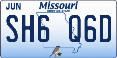 MO license plate SH6Q6D